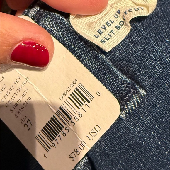 Level Up Slit Slim flare Jeans NWOT night sky - Picture 2 of 4